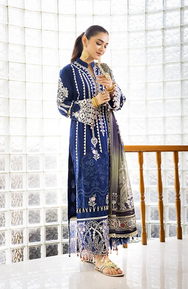 3 Piece Unstitched Luxury Embroidered Lawn-MLL-23-08 | Alzohaib Mahiymaan Luxury Lawn Eid Collection23