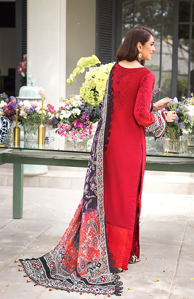 3 Piece Unstitched Luxury Embroidered Lawn-MLL-23-10  | Alzohaib Mahiymaan Luxury Lawn Eid Collection23