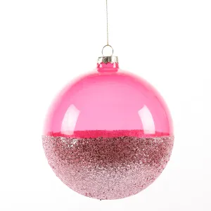 4.5" PINK GLASS BALL ORN