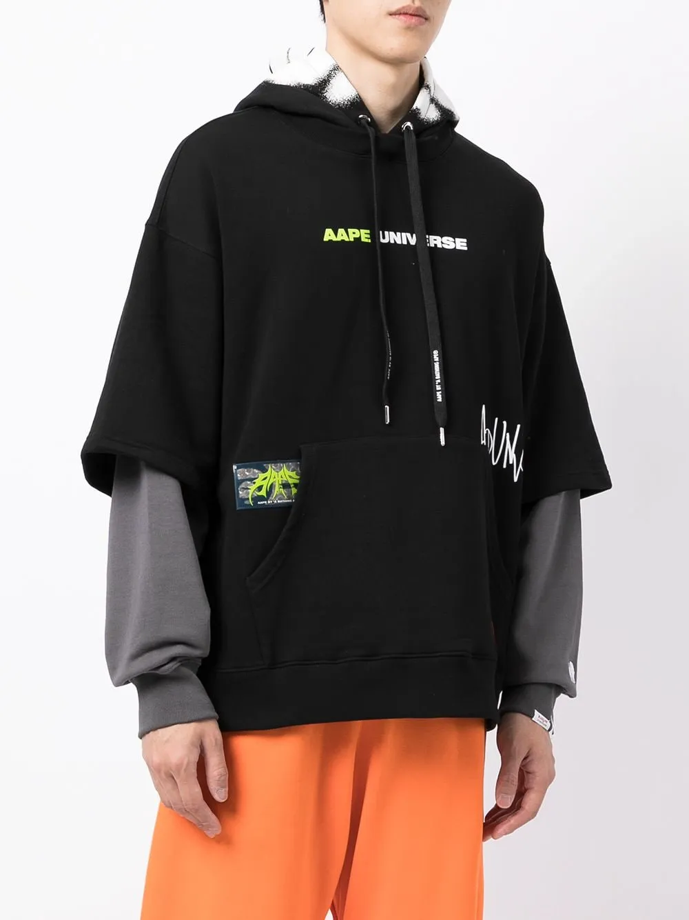 AAPE BY *A BATHING APE® graphic-print layered hoodie