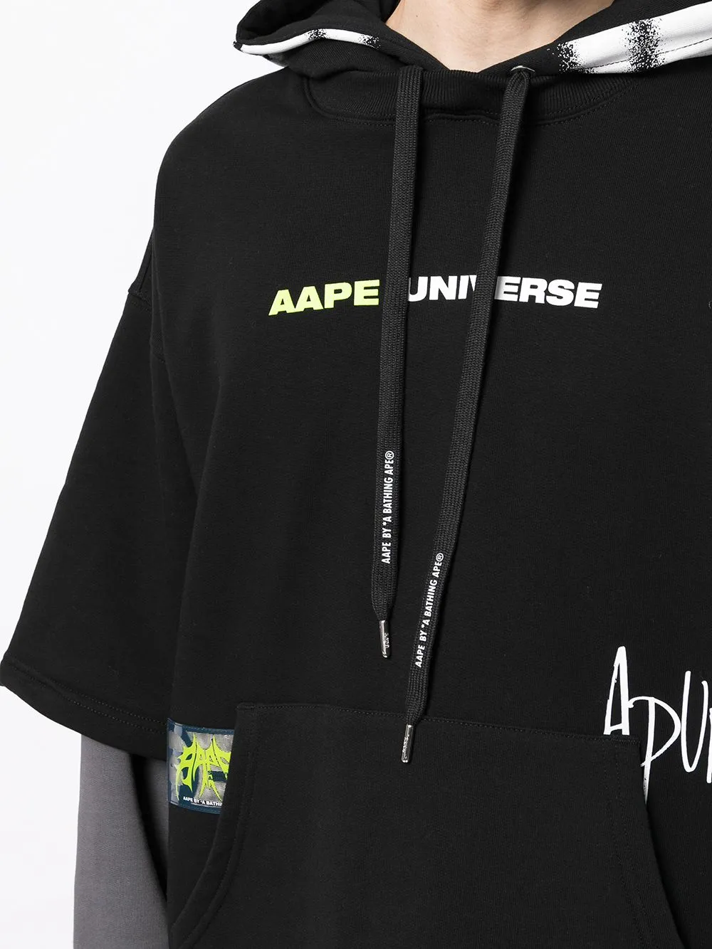 AAPE BY *A BATHING APE® graphic-print layered hoodie