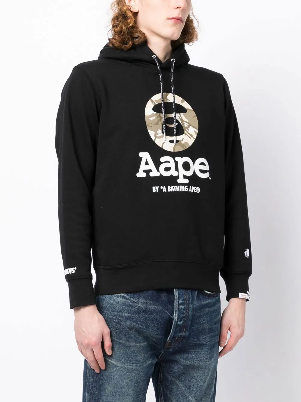 AAPE BY *A BATHING APE® logo-print cotton hoodie