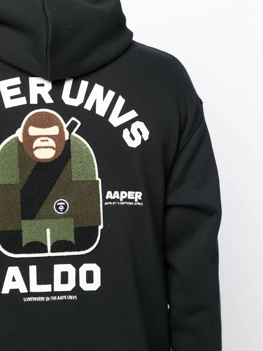 AAPE BY *A BATHING APE® logo-print flocked-motif hoodie