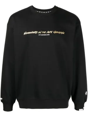 AAPE BY *A BATHING APE® metallic text-print hoodie