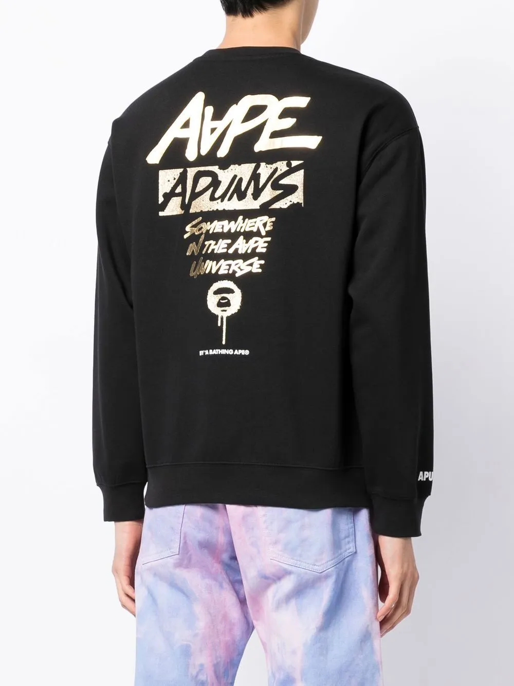 AAPE BY *A BATHING APE® metallic text-print hoodie