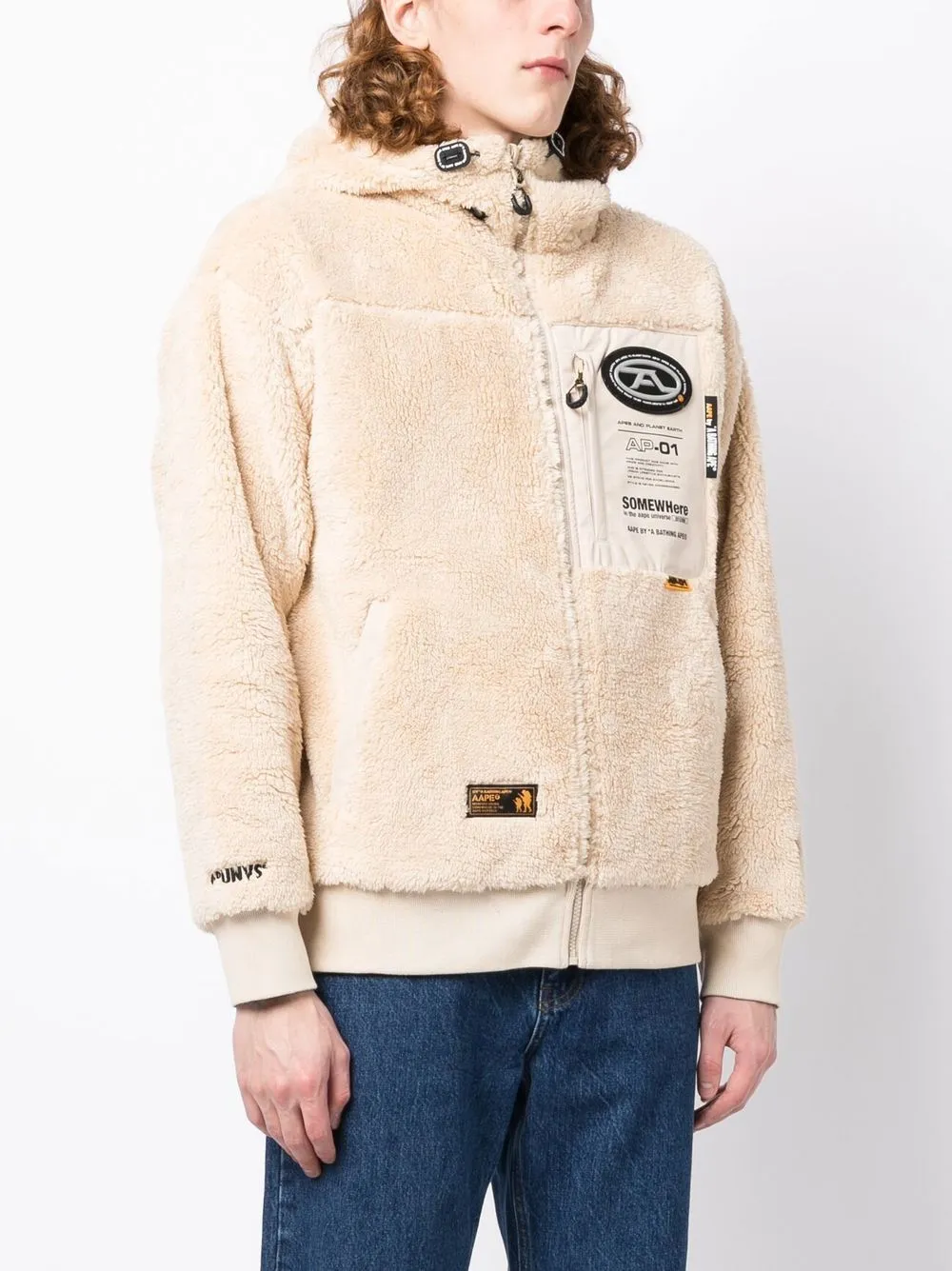 AAPE BY *A BATHING APE® panelled zip-up hoodie