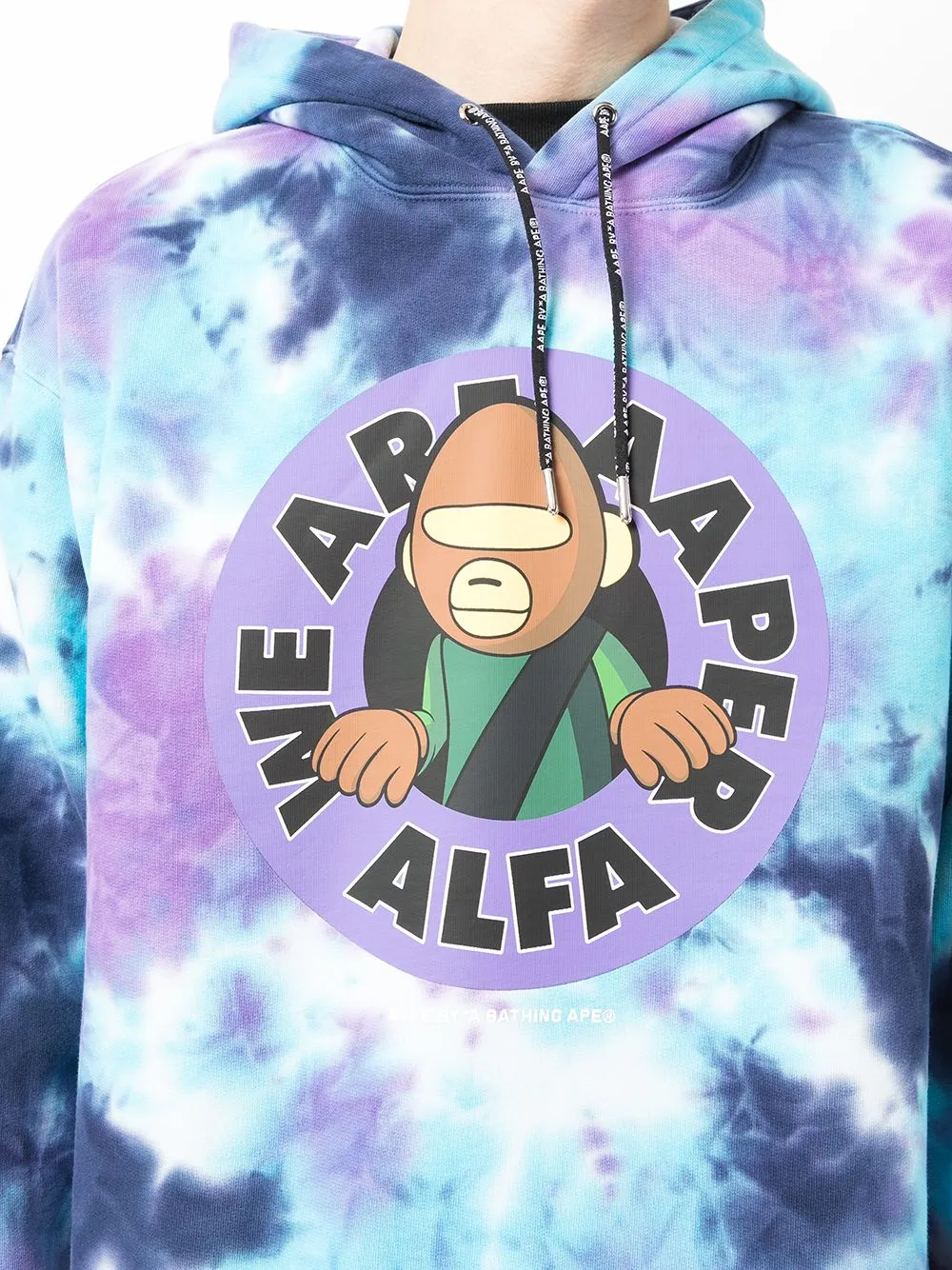 AAPE BY *A BATHING APE® tie-dye logo print hoodie