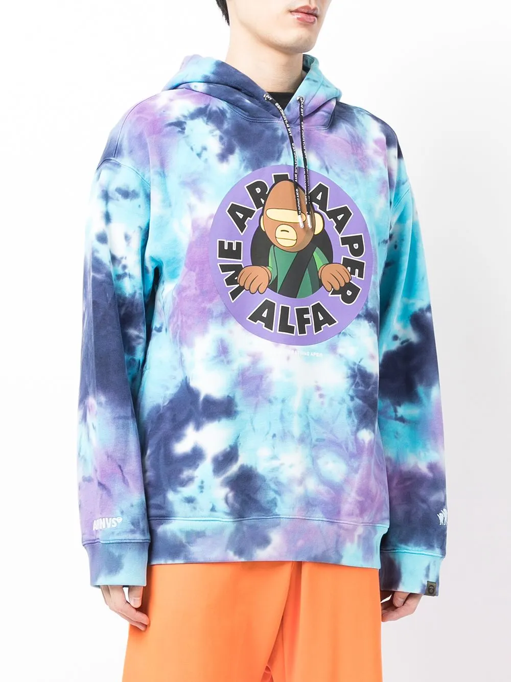 AAPE BY *A BATHING APE® tie-dye logo print hoodie