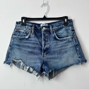 AGOLDE Women's Blue Denim Cutoff Raw Hem Shorts Size 27