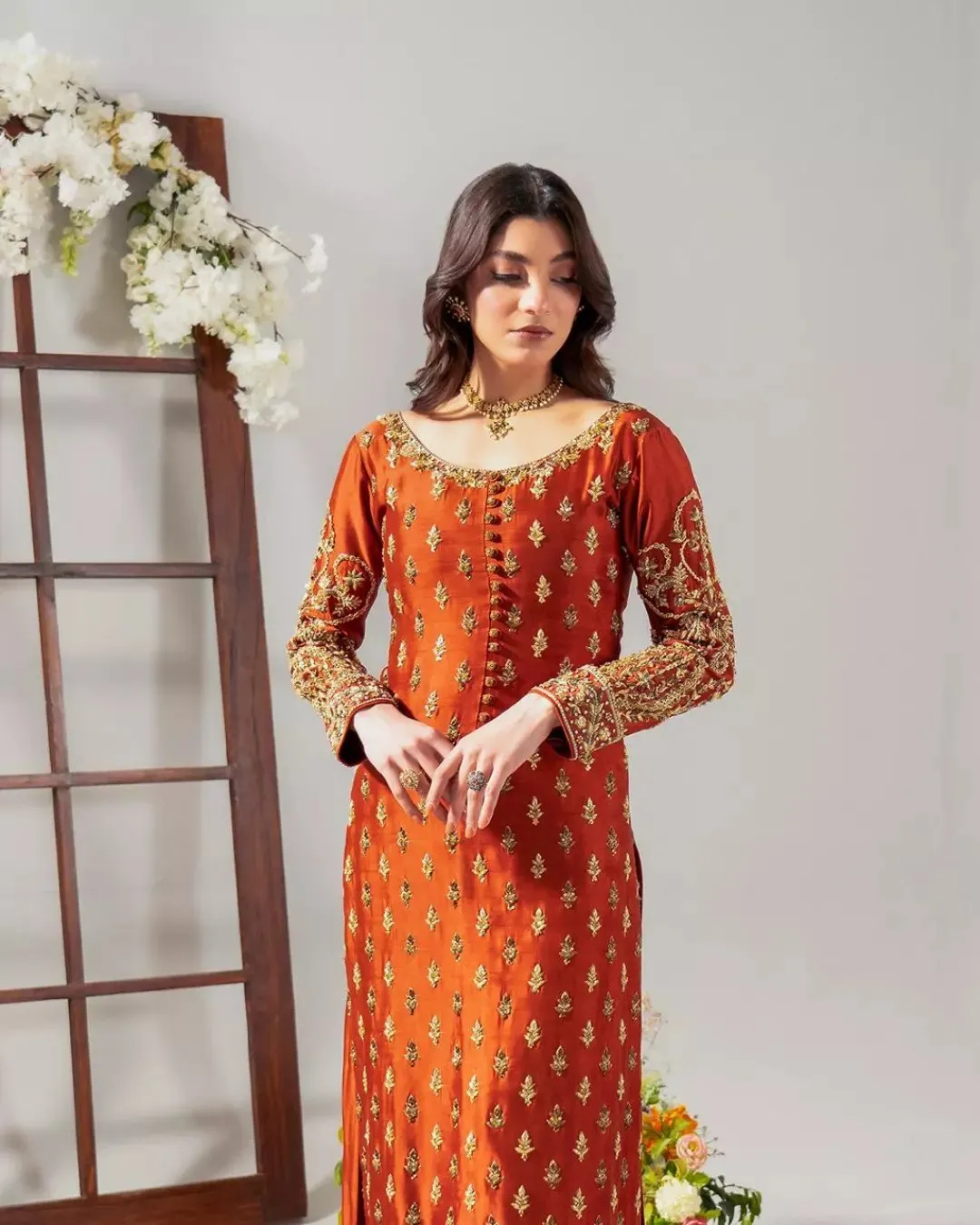 Ahmad Sultan Tangerine outfit from Ambrosia Raw Silk Collection TANGERINE-14