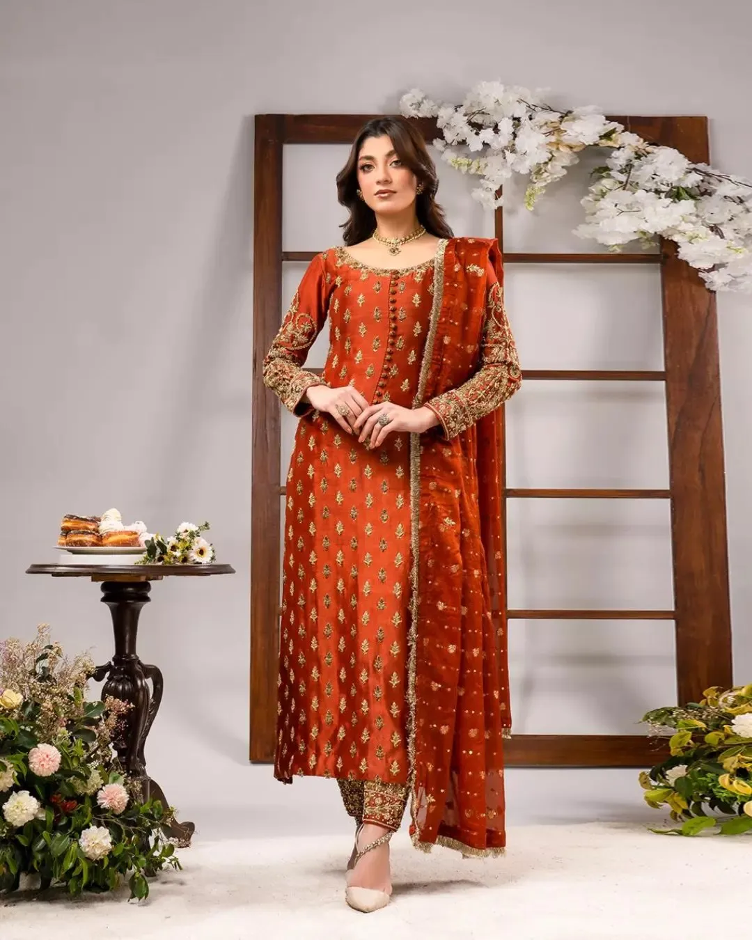 Ahmad Sultan Tangerine outfit from Ambrosia Raw Silk Collection TANGERINE-14