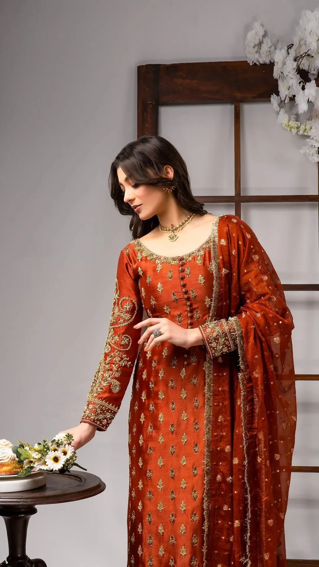 Ahmad Sultan Tangerine outfit from Ambrosia Raw Silk Collection TANGERINE-14