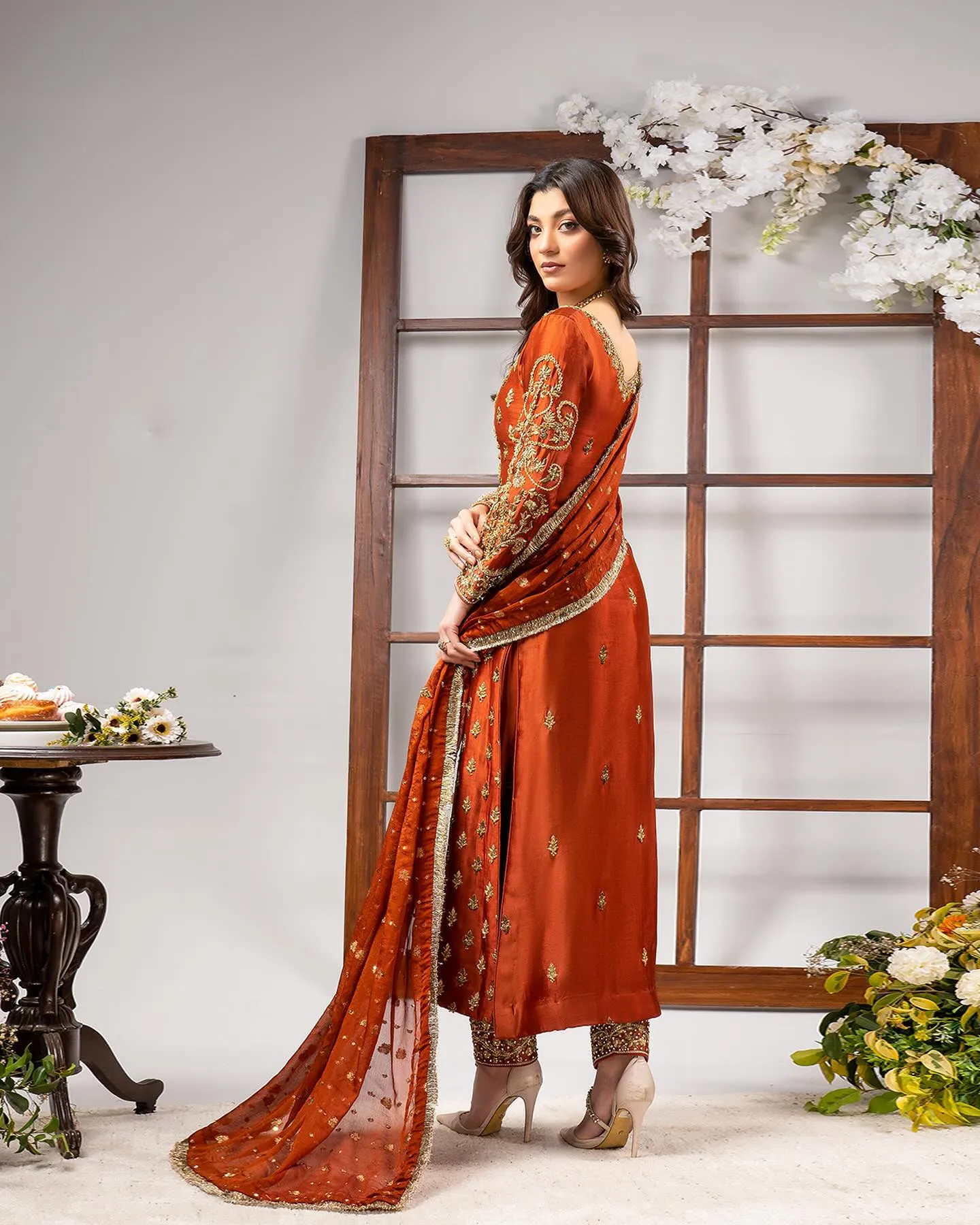 Ahmad Sultan Tangerine outfit from Ambrosia Raw Silk Collection TANGERINE-14