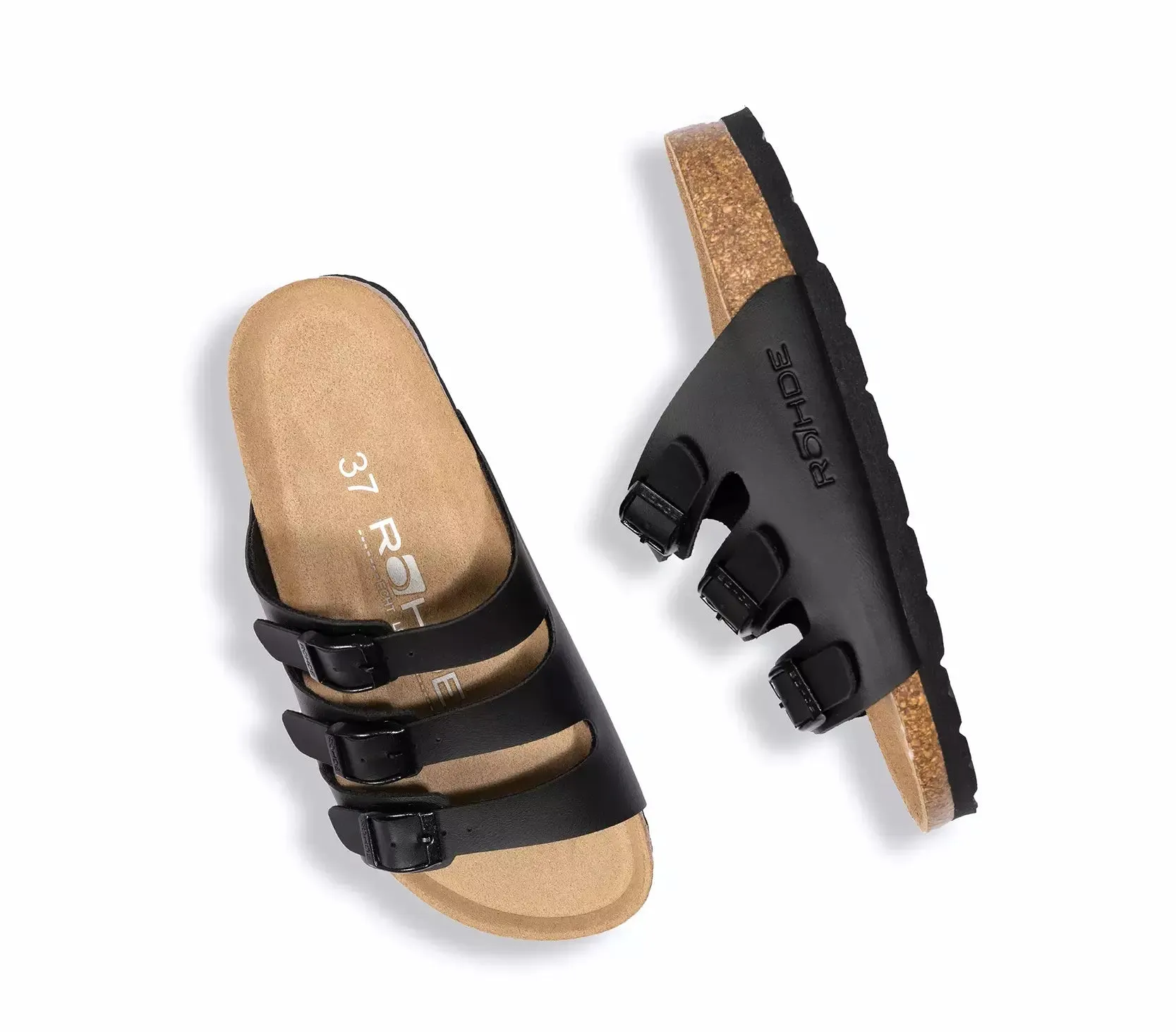 'Alba' women's slide sandal - black