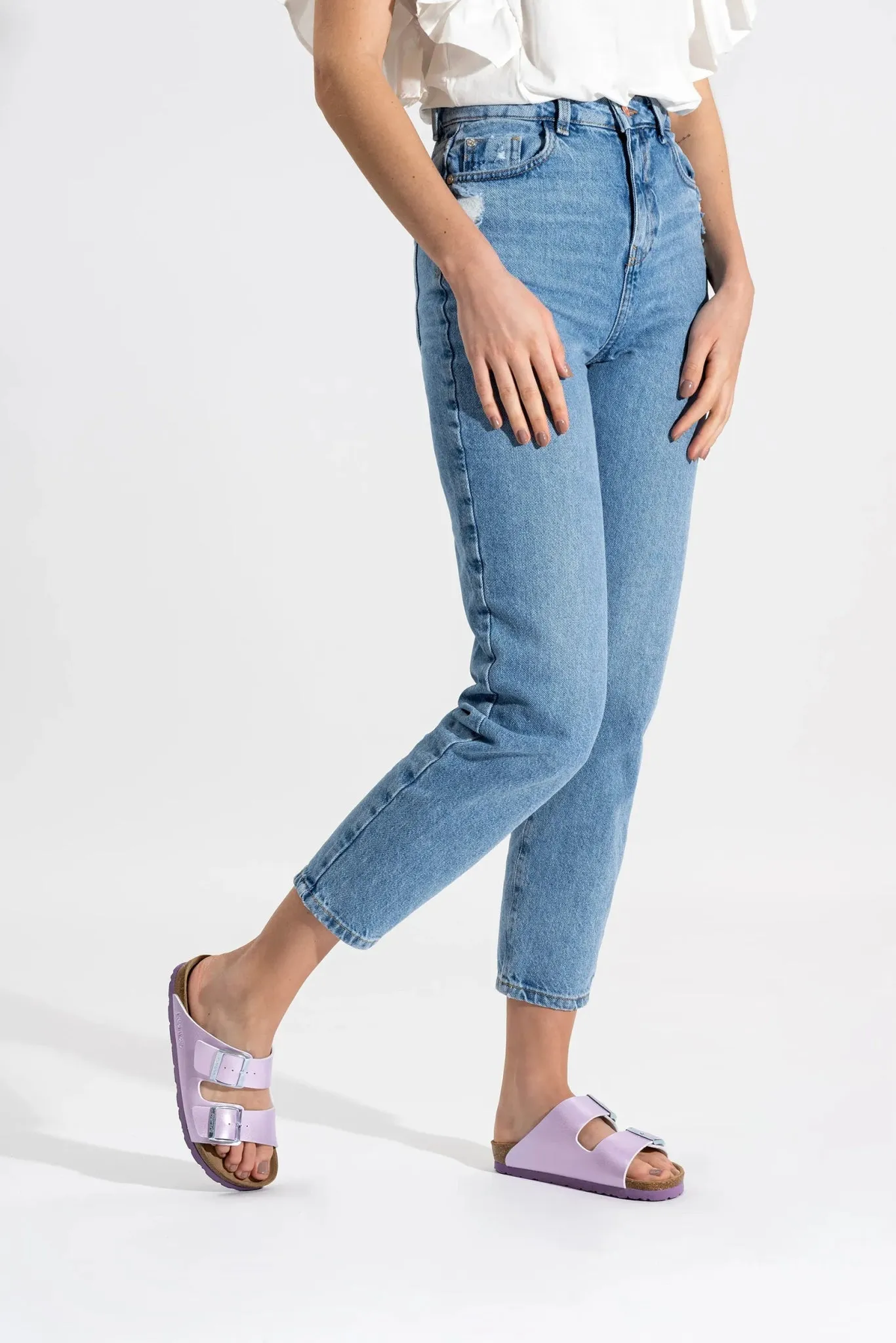 'Alba' women's slide sandal - pink patent