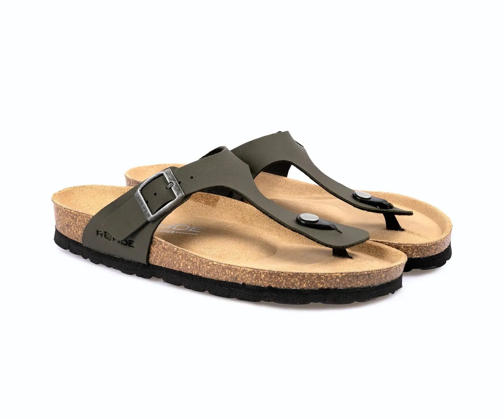 'Alba' women's slide toe sandal - green