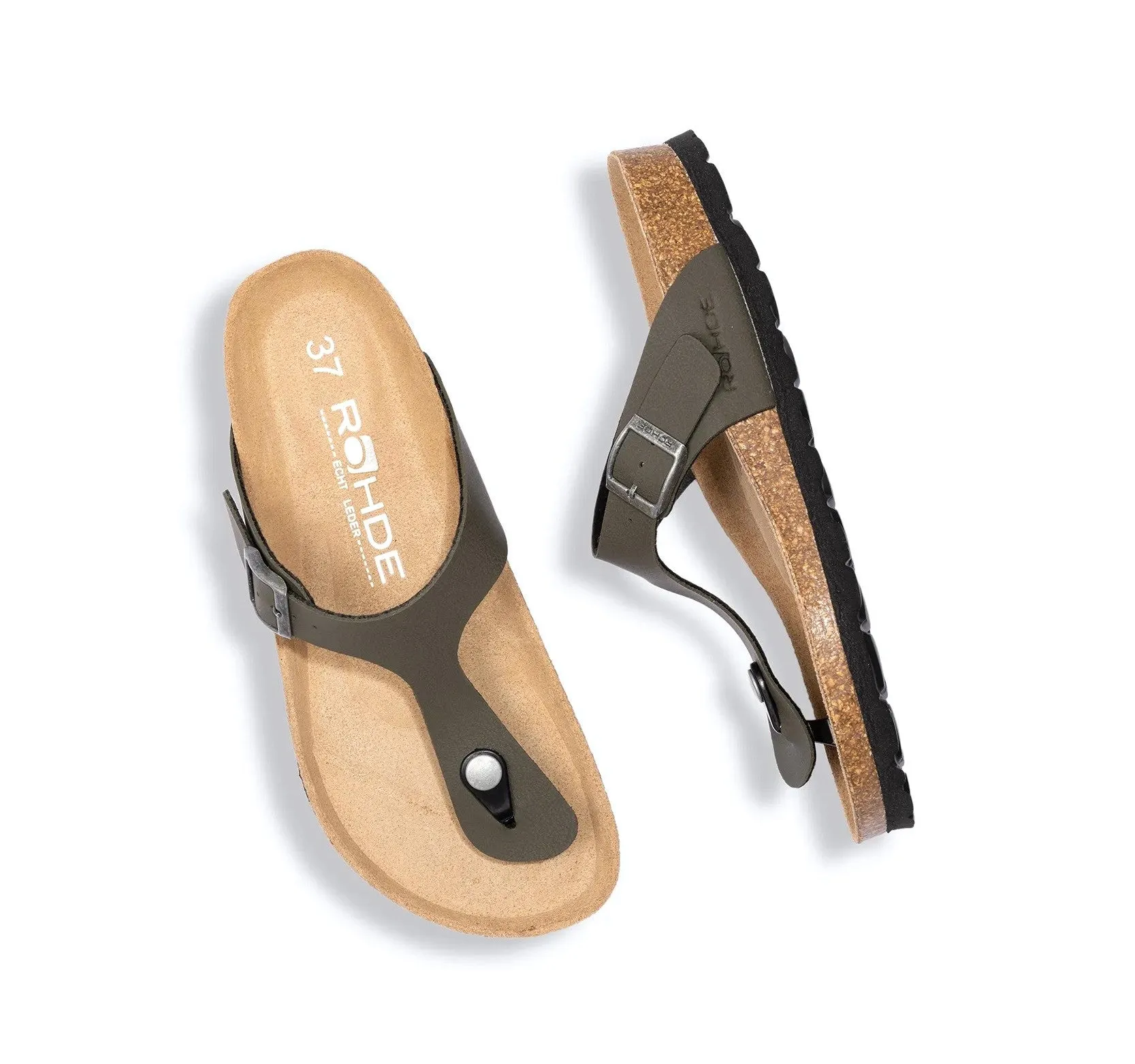 'Alba' women's slide toe sandal - green