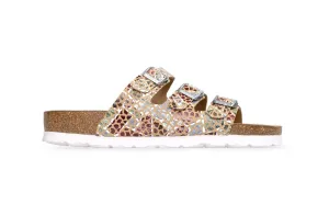 'Alba' women's triple strap sandal - camel mix