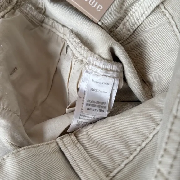 Amaryllis The Laguna 100% Cotton Mid Rise Slit Leg Tan Jean Size 2