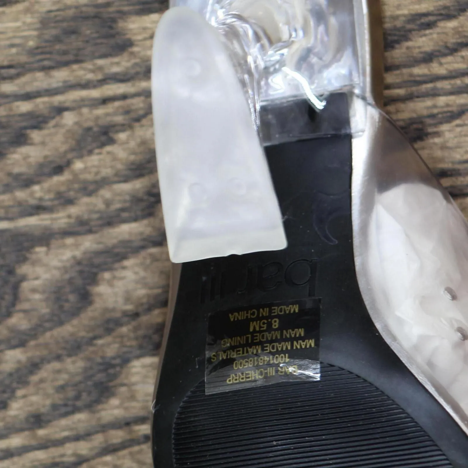 Bar III Womens Cherr Padded Insole Slip On Mule Sandals Clear Vinyl Gray 8.5M