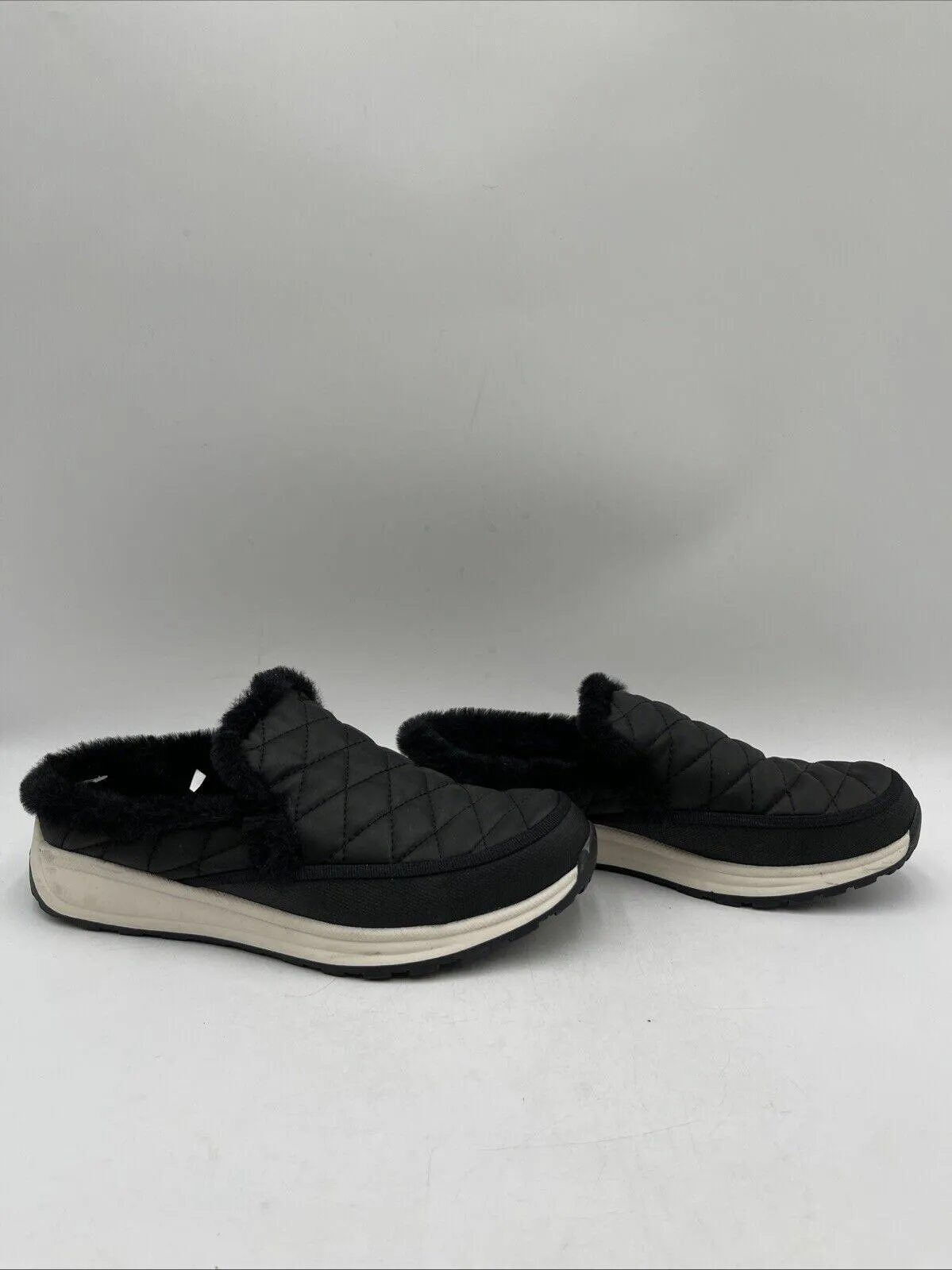 Baretraps Gemma Women's Faux Fur Leather Clogs Black Size 7.5M - Very Good