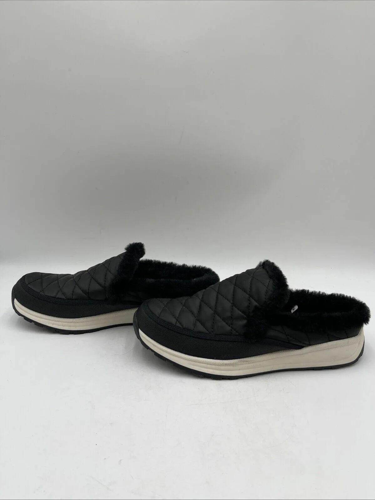 Baretraps Gemma Women's Faux Fur Leather Clogs Black Size 7.5M - Very Good