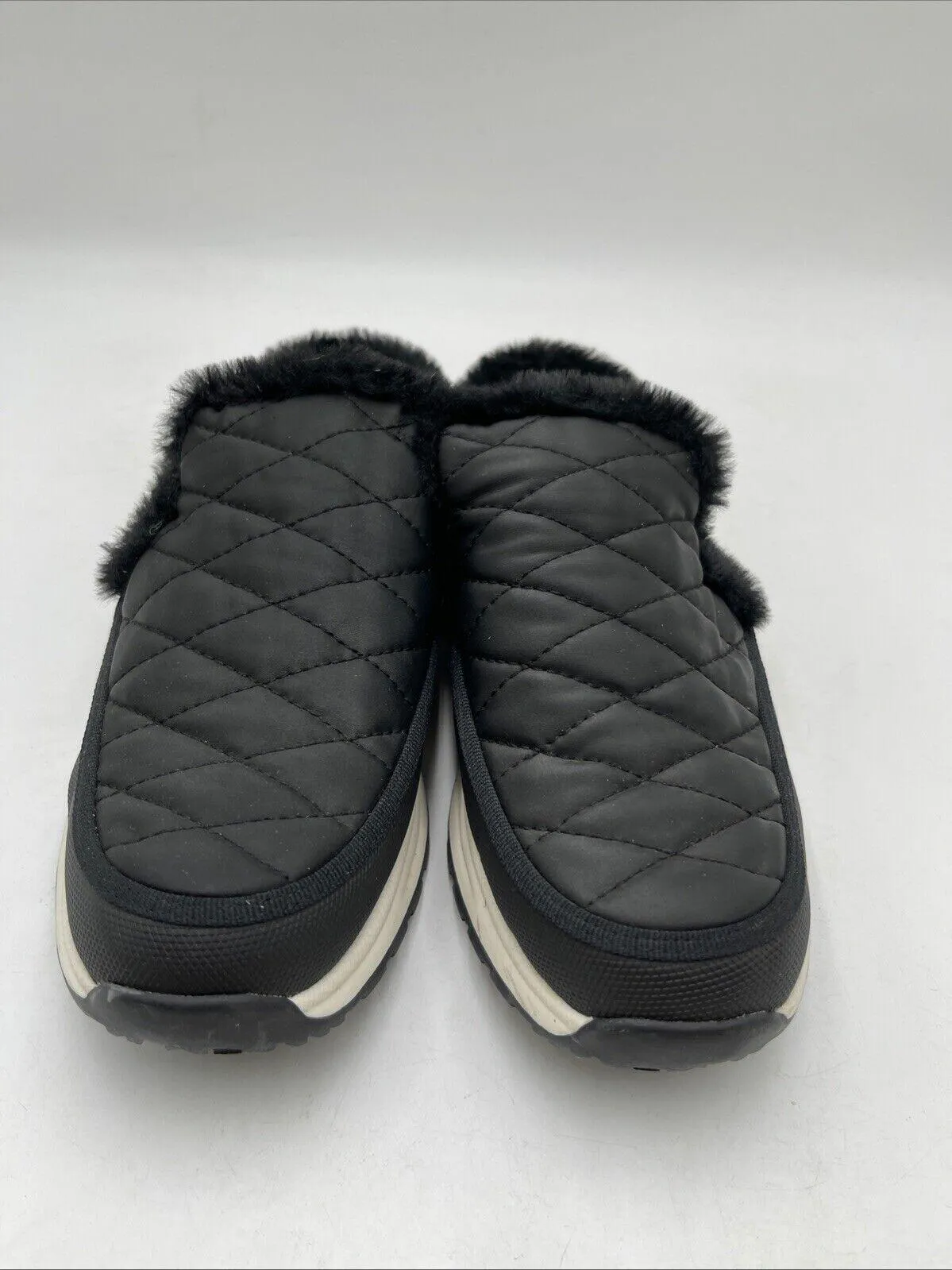 Baretraps Gemma Women's Faux Fur Leather Clogs Black Size 7.5M - Very Good