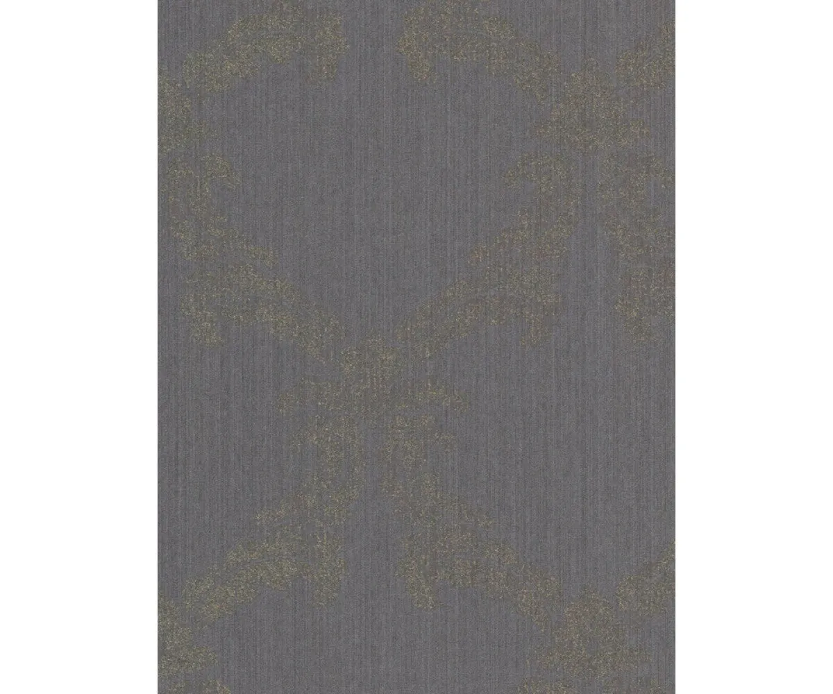 Baroque Textured Trellis Metallic Black 290458 Wallpaper