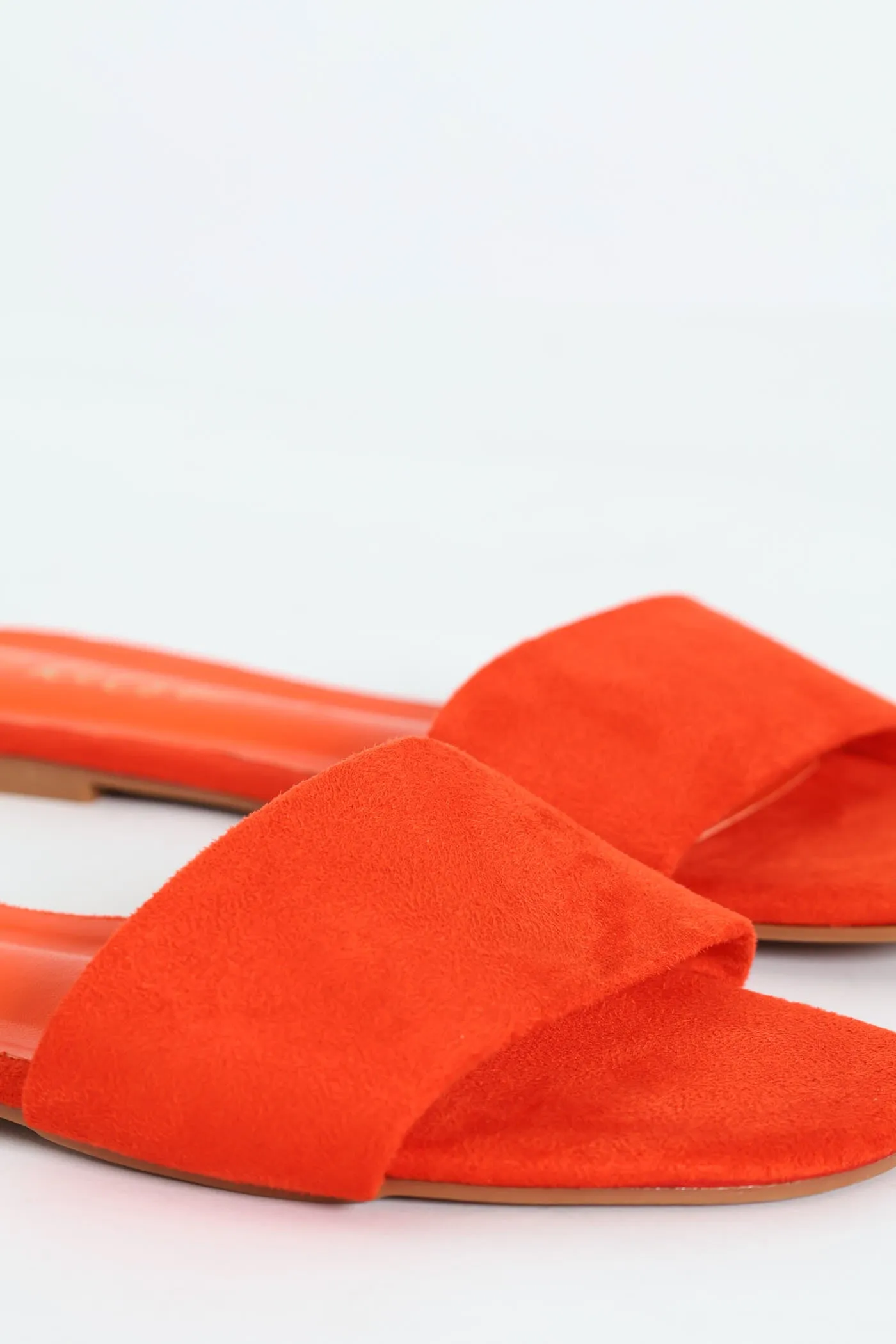Basic Plain Mule Push In Sandal - Orange