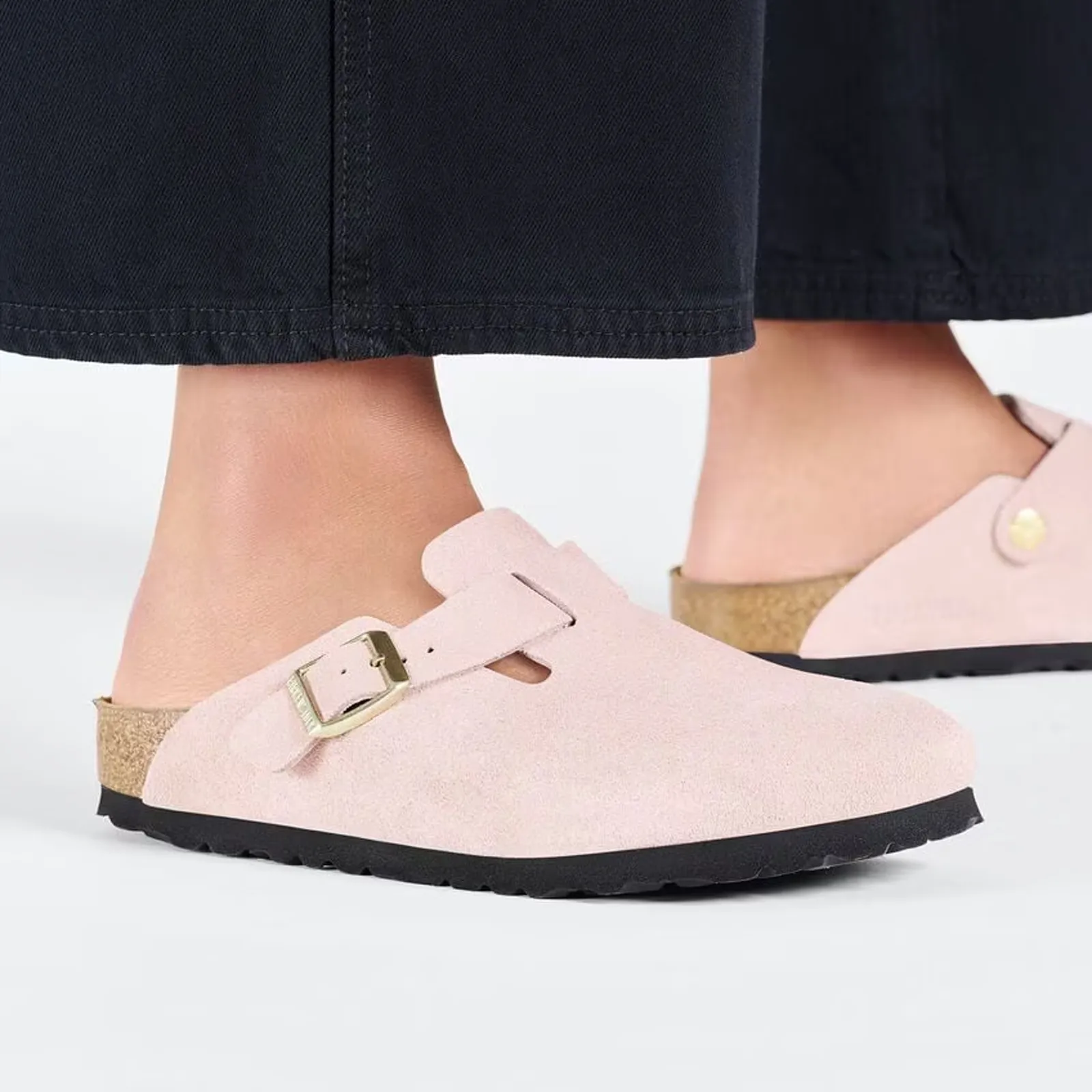 Birkenstock Boston Narrow Clog (Women) - Light Rose Suede