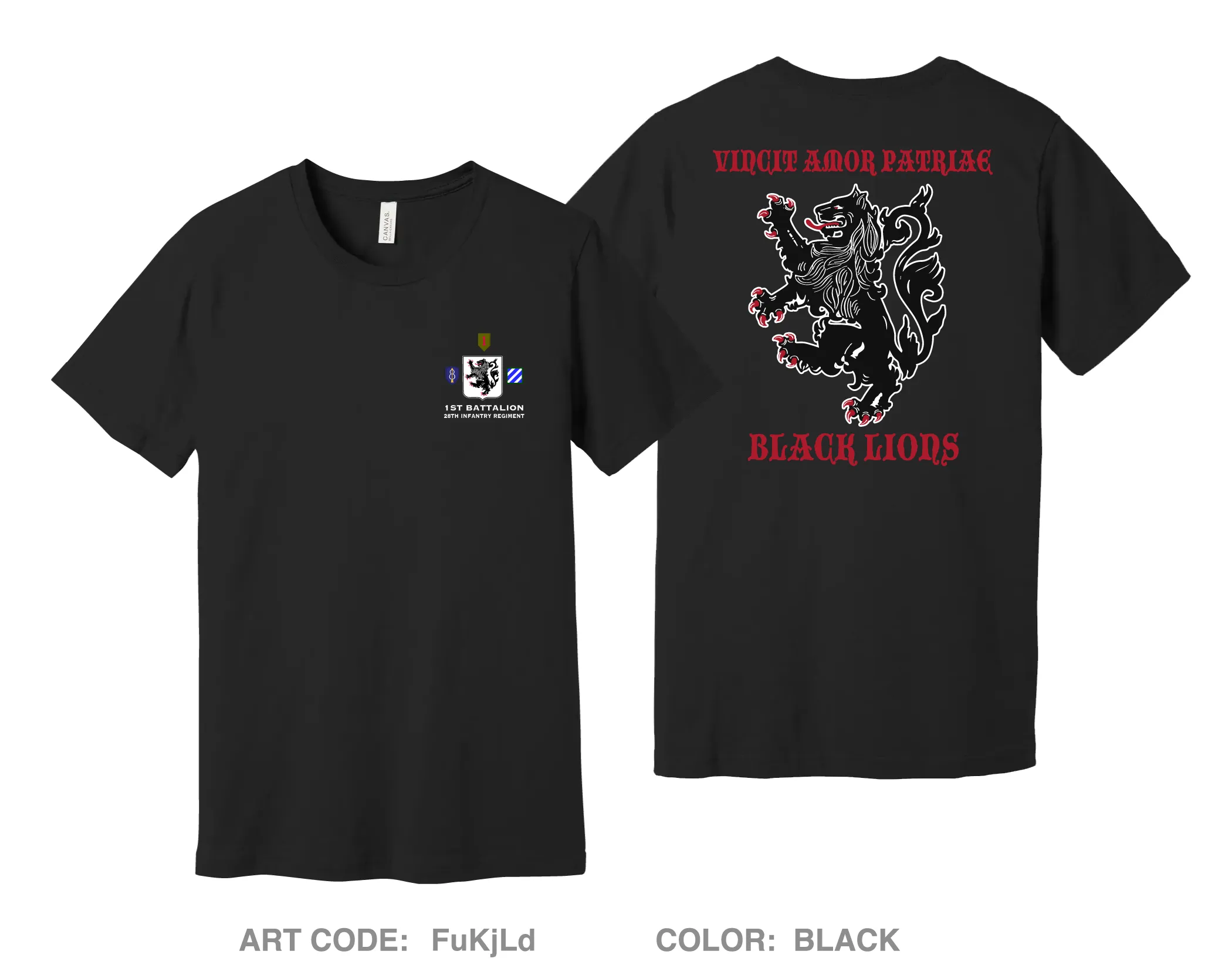 Black Lions Comfort Unisex Cotton SS Tee - FuKjLd