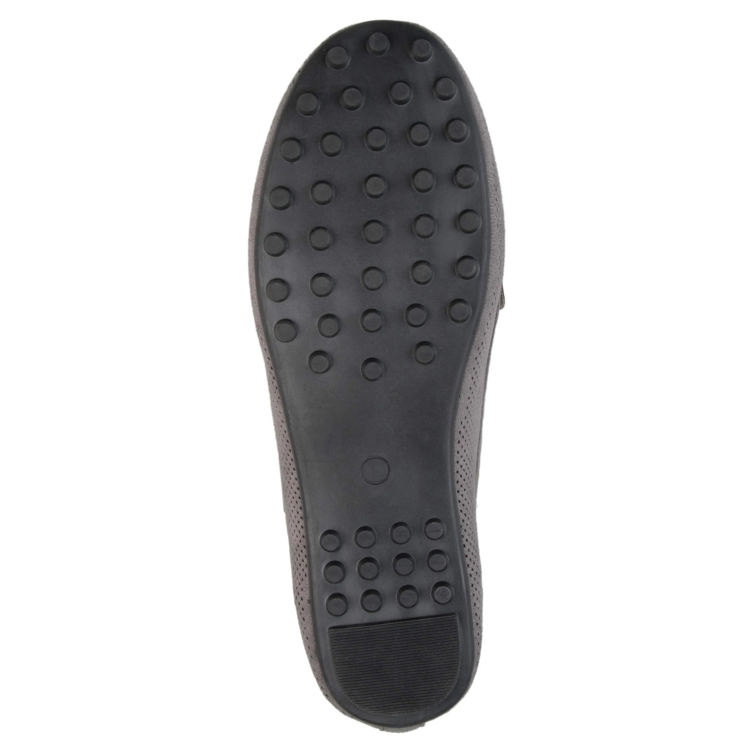 Brinley Co. Womens Comfort Sole Faux Nubuck Laser Cut Loafers Grey, 8.5 Regular US