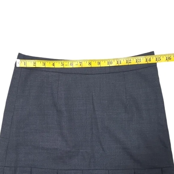 Brooks Brothers Wool Blend Pleated Mini Charcoal Gray Skirt Size 4 NWT