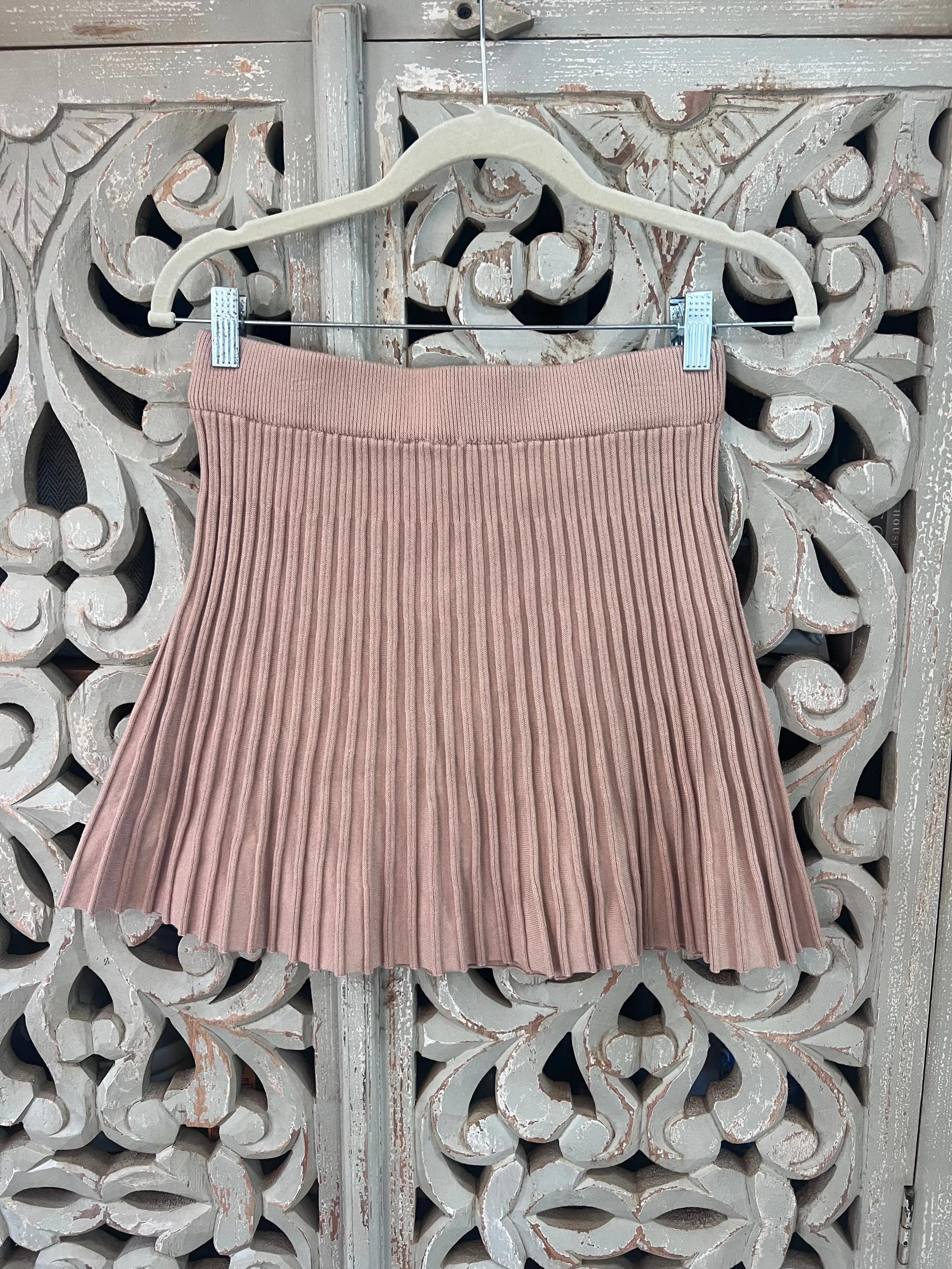Brown Pleated Skirt M (RESTYLE)