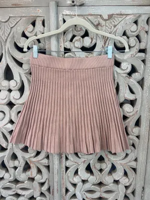 Brown Pleated Skirt M (RESTYLE)