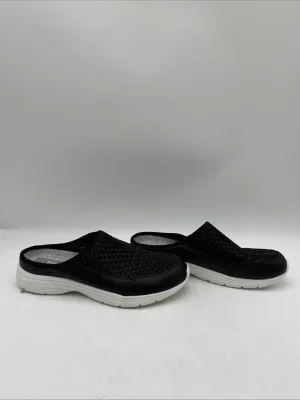 Btrue BareTraps ANNSLEY Black Fabric Round Toe Slip On Clogs Women's Size 9M - Very Good