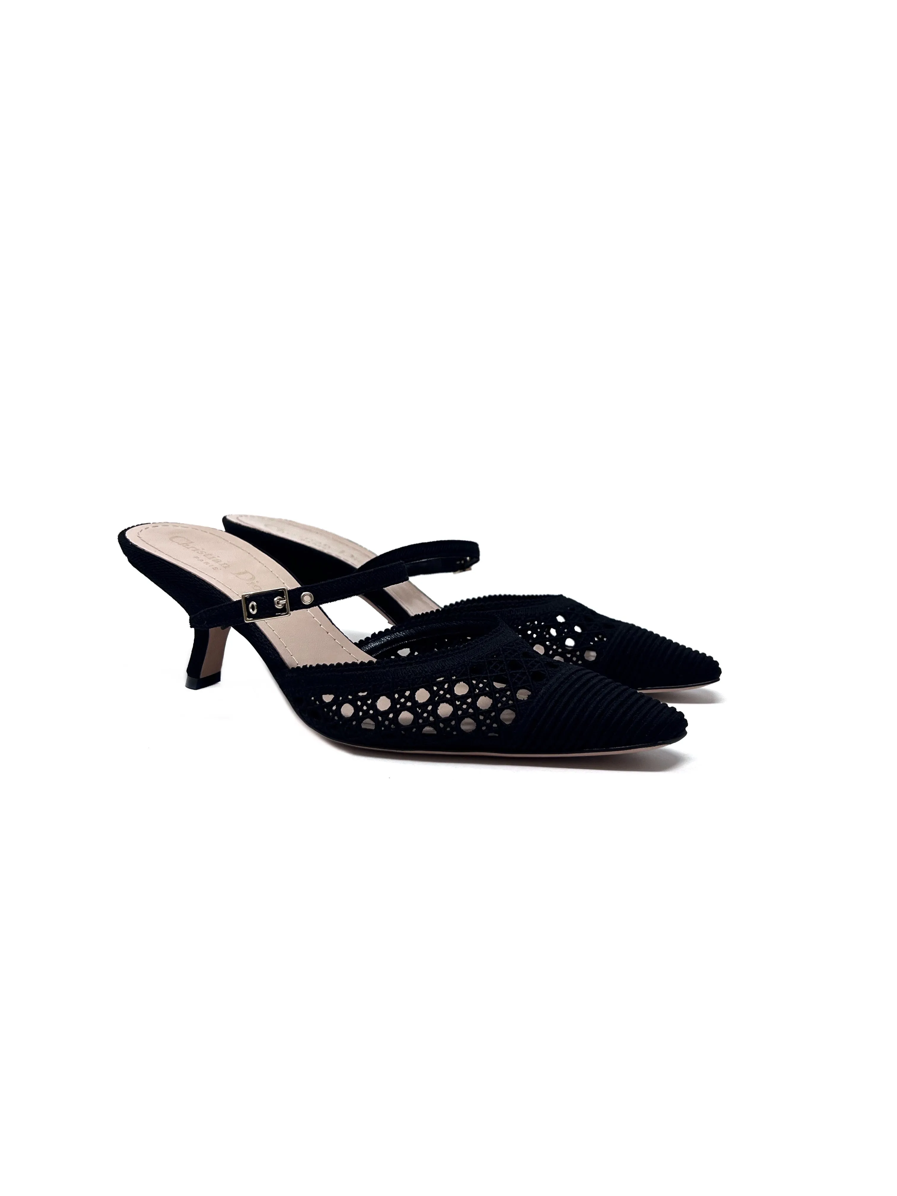 Christian Dior Size 37.5 WB! 'Capture' Crochet Mesh Mule