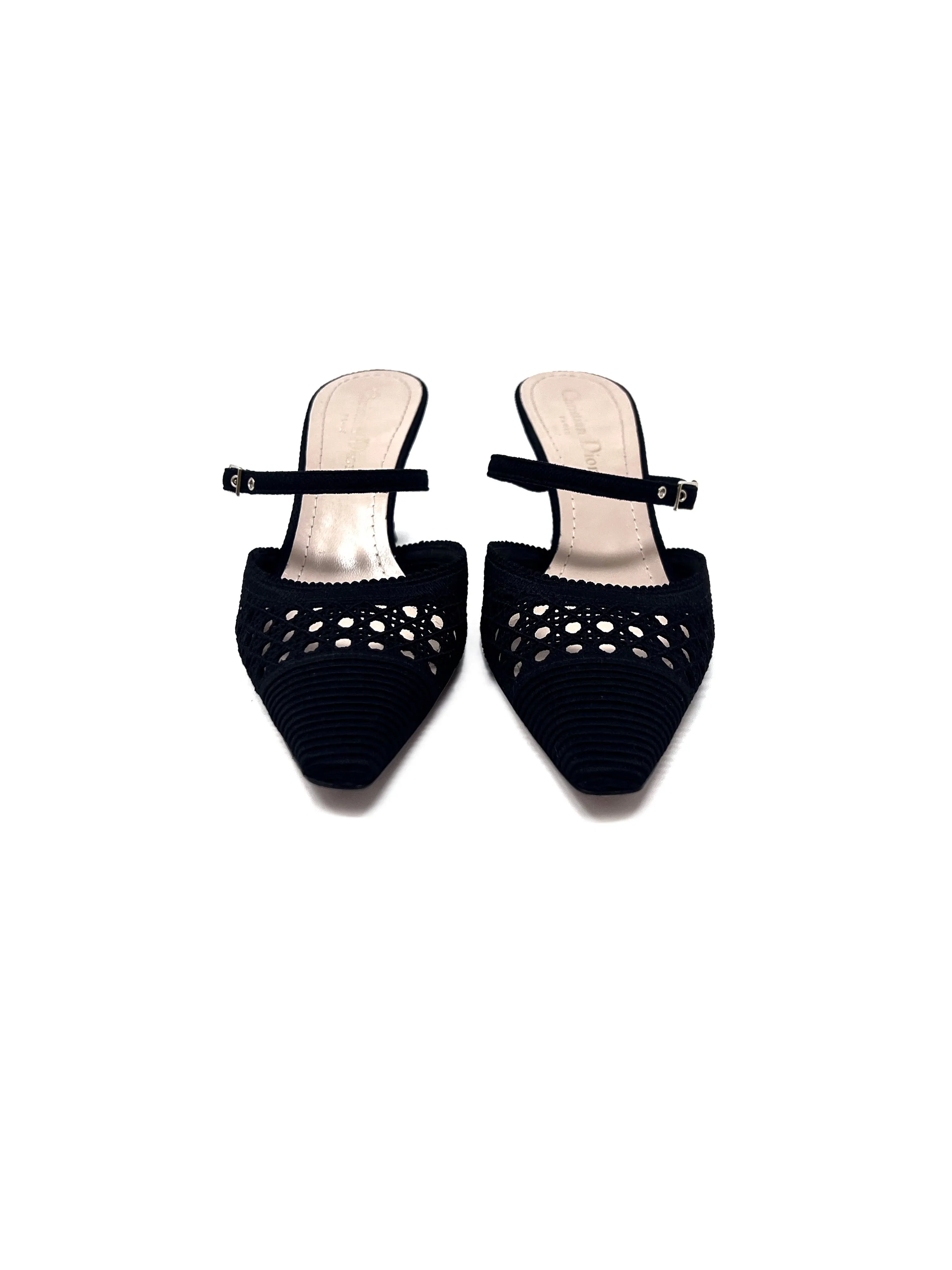 Christian Dior Size 37.5 WB! 'Capture' Crochet Mesh Mule