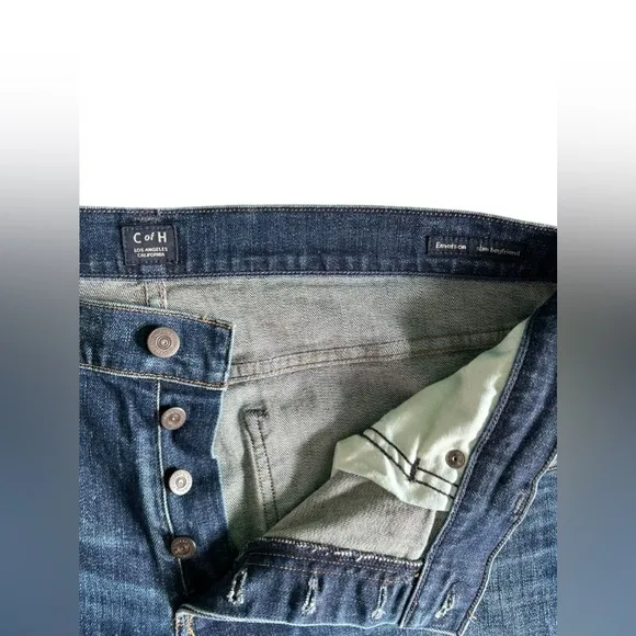 Citizens of Humanity Womens EMERSON SLIM BOYFRIEND Blue Ridge Button Denim Jeans