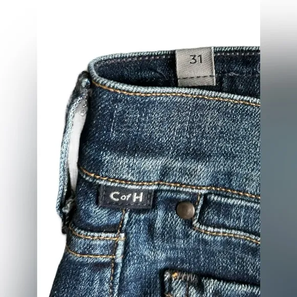 Citizens of Humanity Womens EMERSON SLIM BOYFRIEND Blue Ridge Button Denim Jeans