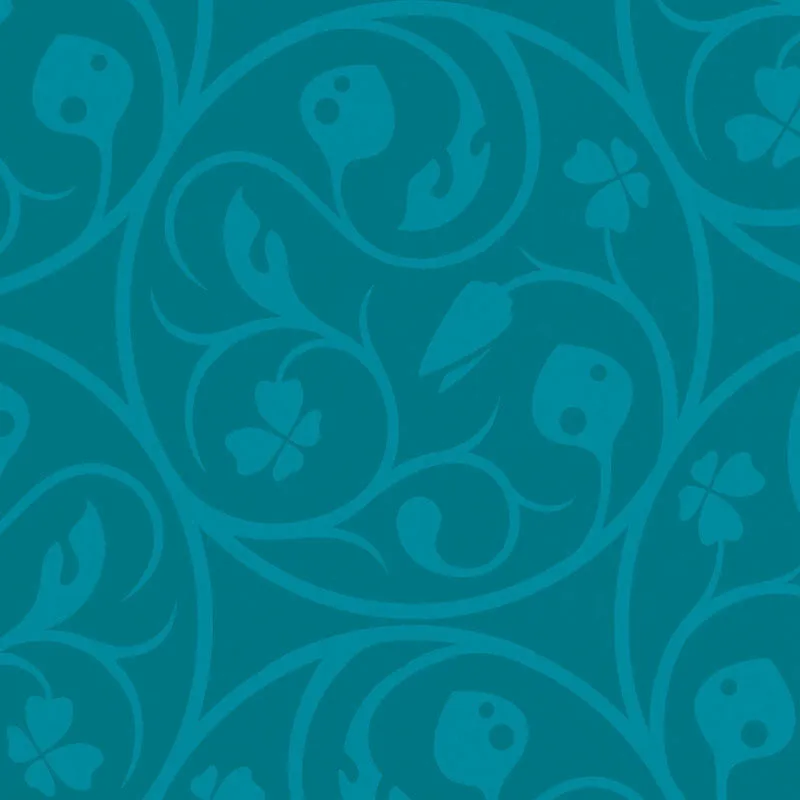 Clover Leaves Scroll Blue 255037 Wallpaper