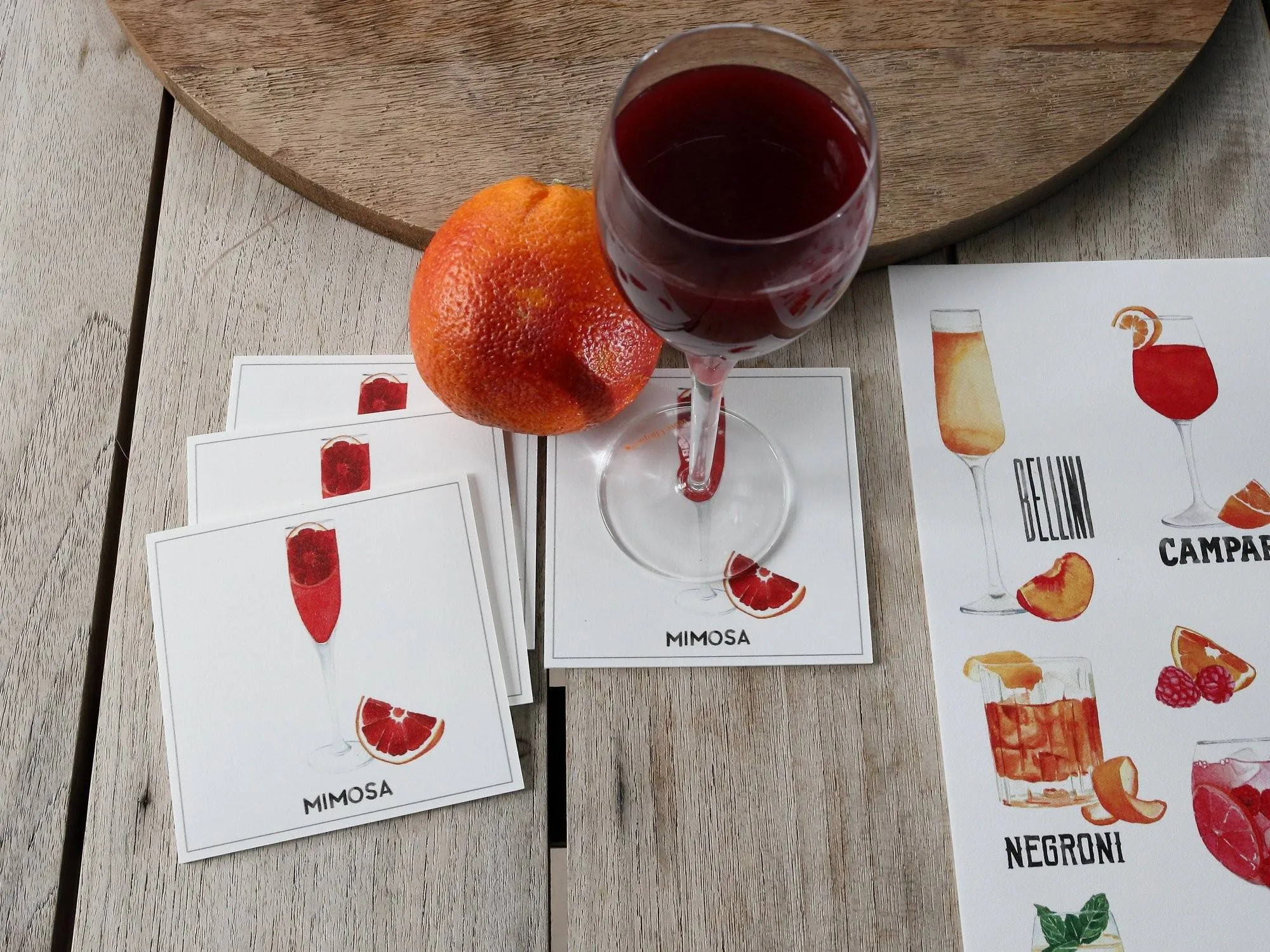 Collection spritz - sous-verres de vinyle (4) / vinyl coasters (4) - spritz aperol