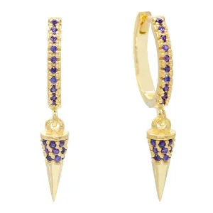 Colored Spike Huggie Earring