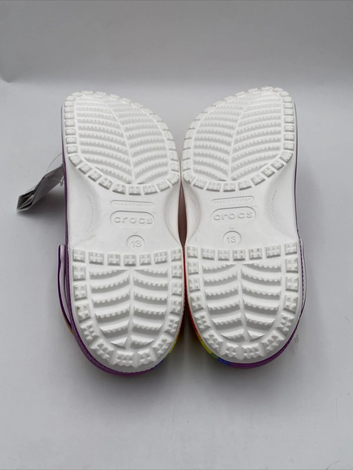 Crocs Adults' Classic Rainbow Dye Clogs Size 13M - Very Good