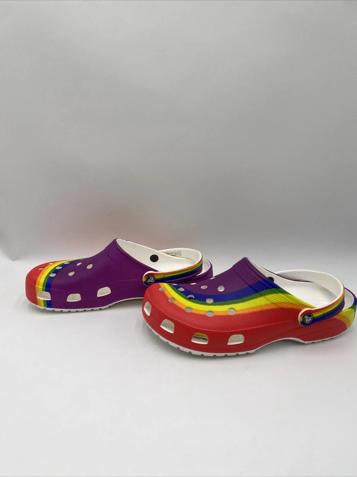 Crocs Adults' Classic Rainbow Dye Clogs Size 13M - Very Good