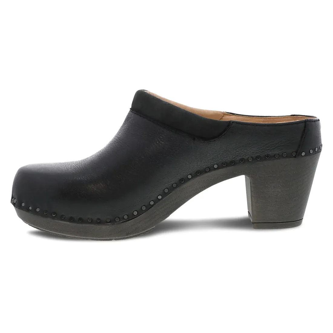 Dansko Women's Sammy Black Milled Burnished Mule Leather 1830029400