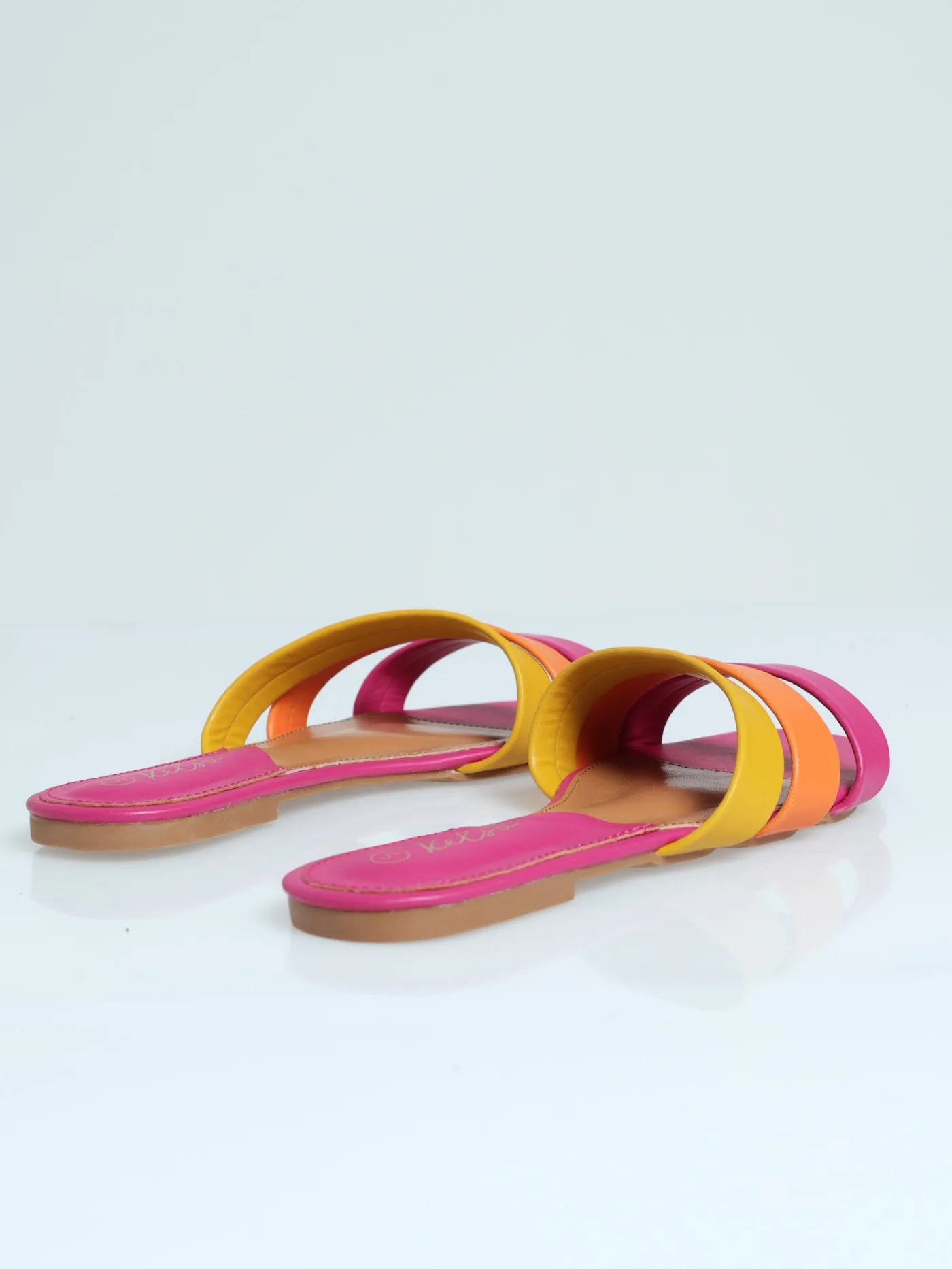Diagonal Triple Strap Mule Sandal