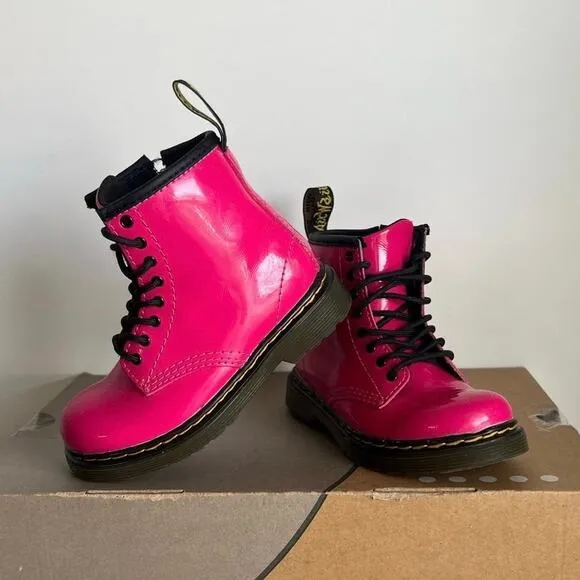Dr. Marten Patent Leather Hot Pink Toddler Boots - SZ 9 C