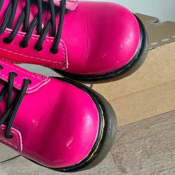 Dr. Marten Patent Leather Hot Pink Toddler Boots - SZ 9 C