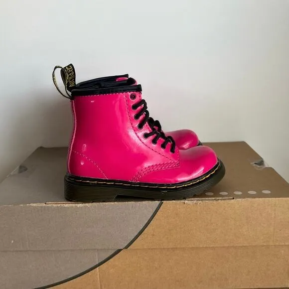 Dr. Marten Patent Leather Hot Pink Toddler Boots - SZ 9 C
